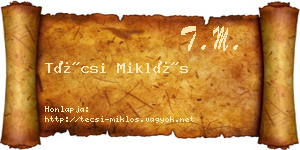 Técsi Miklós névjegykártya