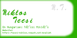 miklos tecsi business card